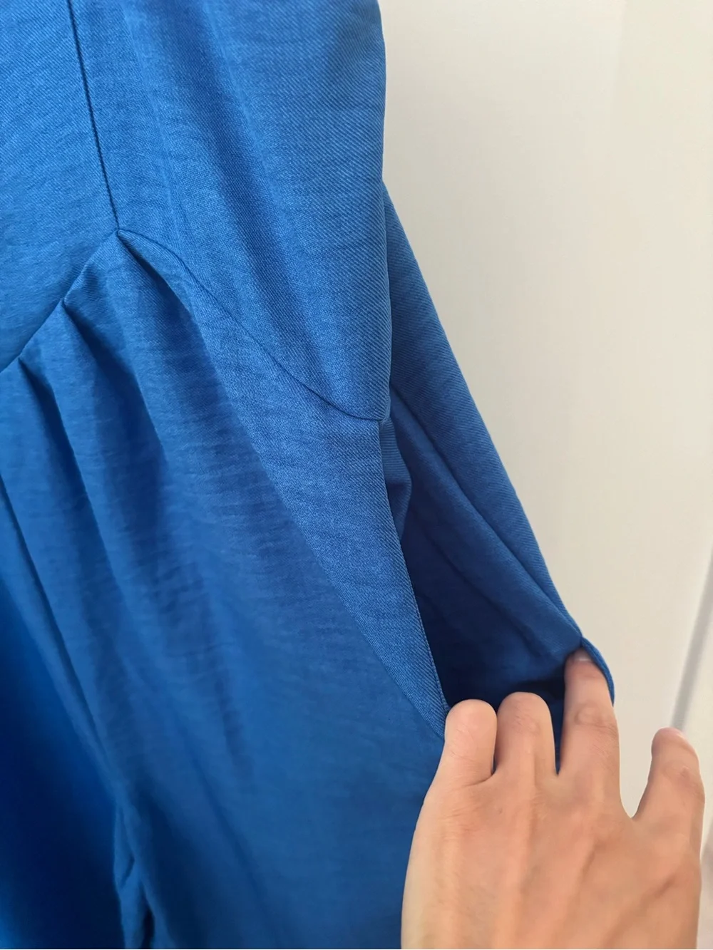Bright Blue Wide-Leg Overalls Jumpsuit